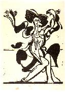 Dancing Mary Wigman - Woodcut Ernst Ludwig Kirchner